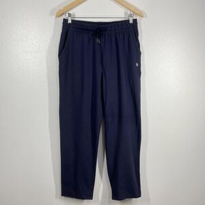 Santiny Lounge Pants‎ Drawstring Knit Casual Cropped Blue Size Medium